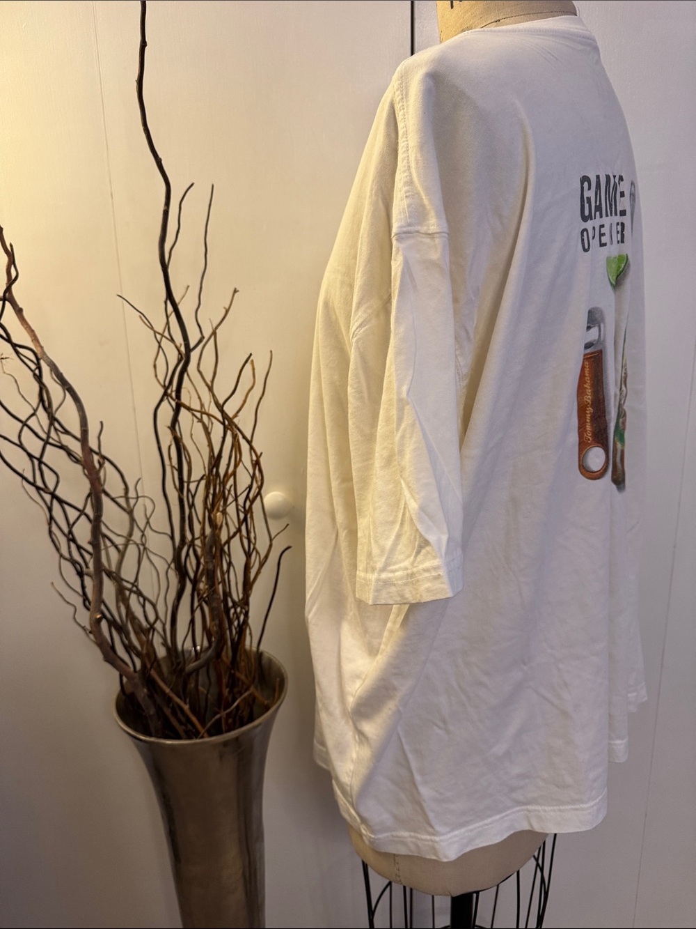Tommy Bahama White Tee with “Game Opener” design - Picture 3 of 5